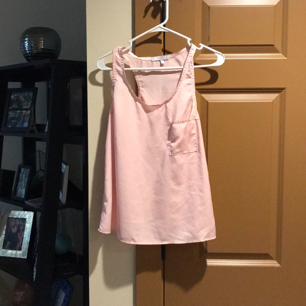 Pink racerback tank top